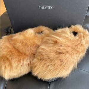 The Attico REAL FUR slippers